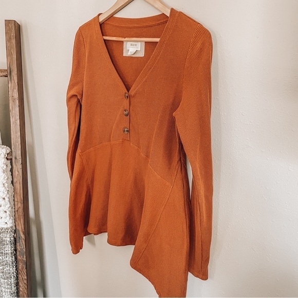 Maeve / Anthropologie | Eliza Henley Waffle Knit Tunic Top - Picture 3 of 12